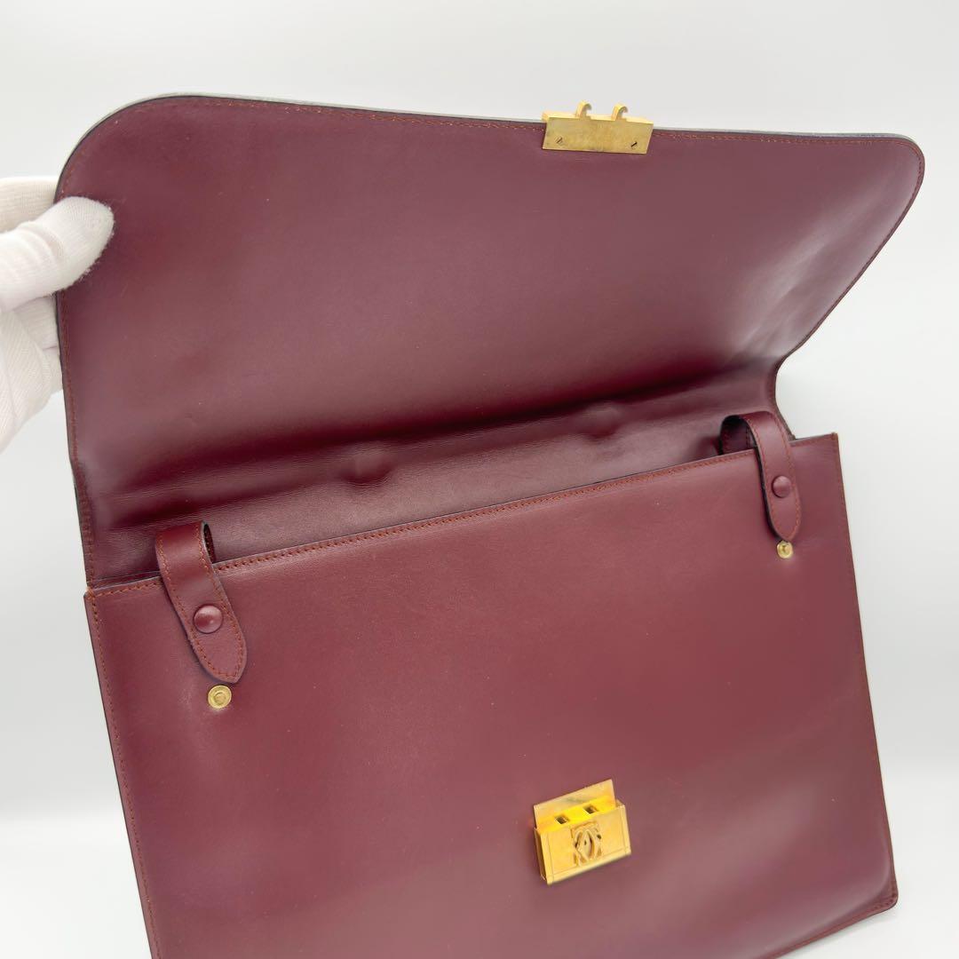 【仕様わずか】カルティエ マストライン ブリーフケース ビジネスバッグ レザー