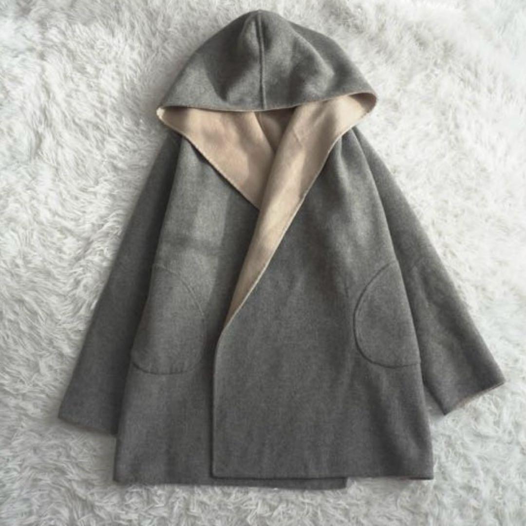 BALMAIN カシミヤウールリバーコート ダブルフェイス 2way 腰ベルト