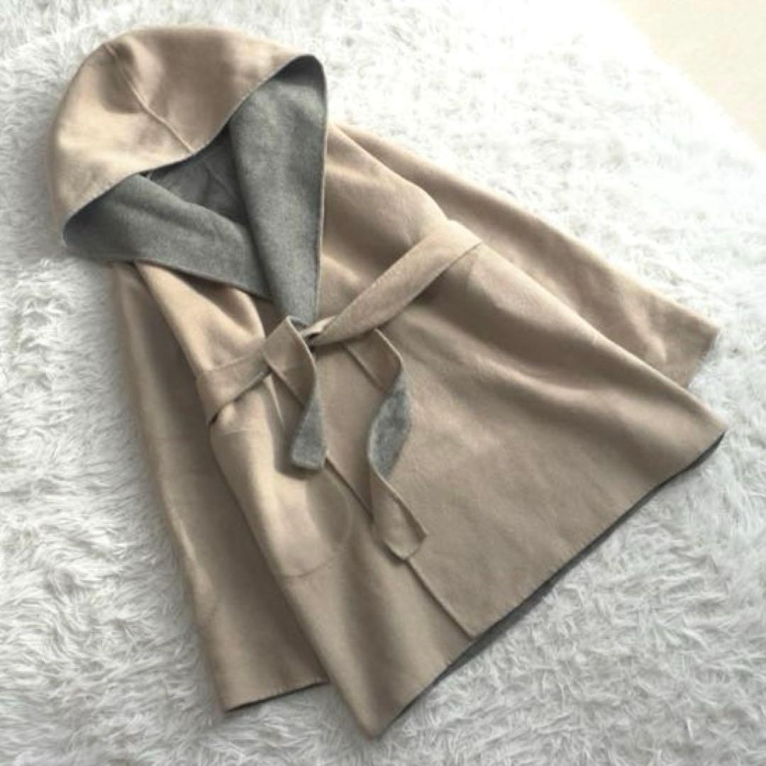 BALMAIN カシミヤウールリバーコート ダブルフェイス 2way 腰ベルト