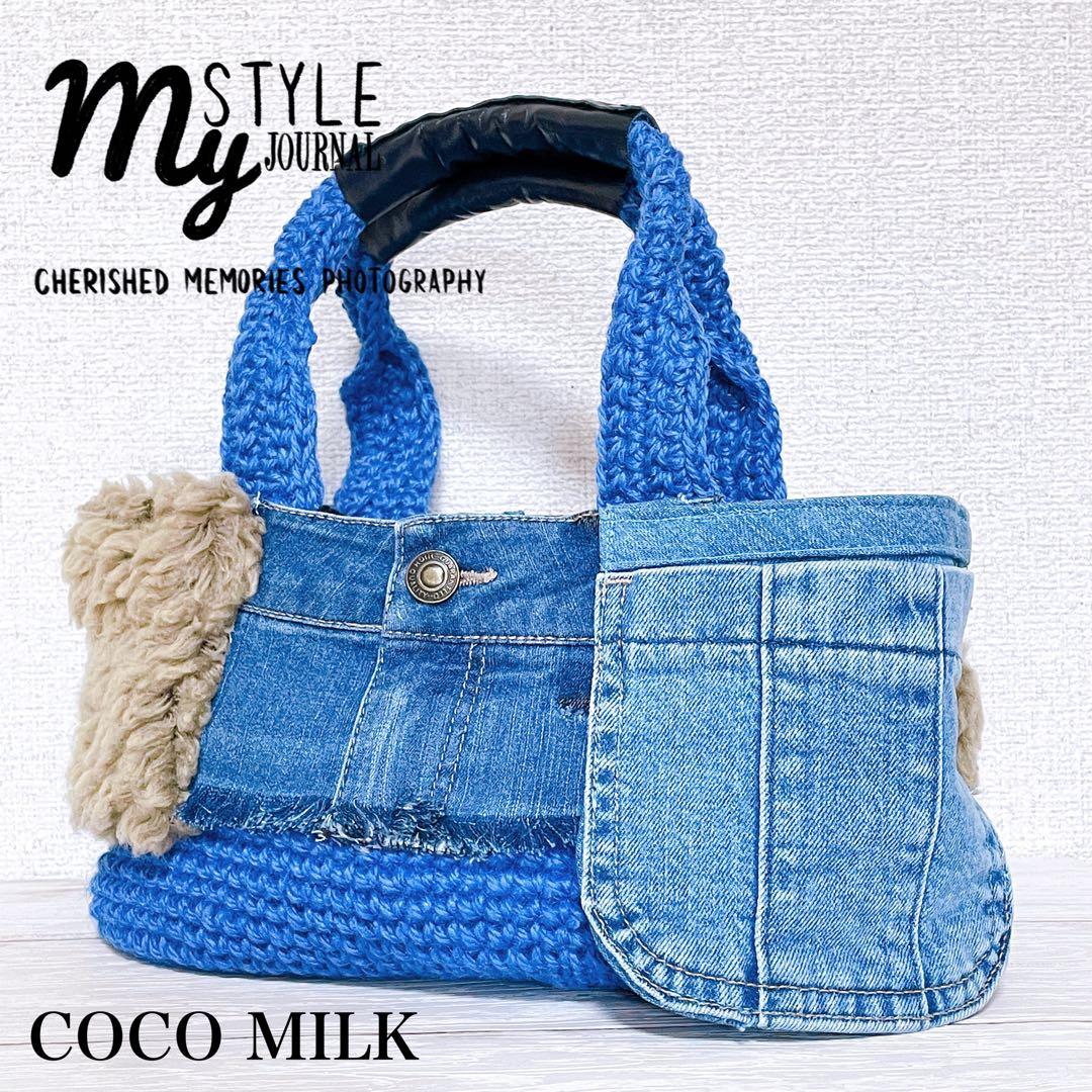 一年中使える！麻バッグ♡青
