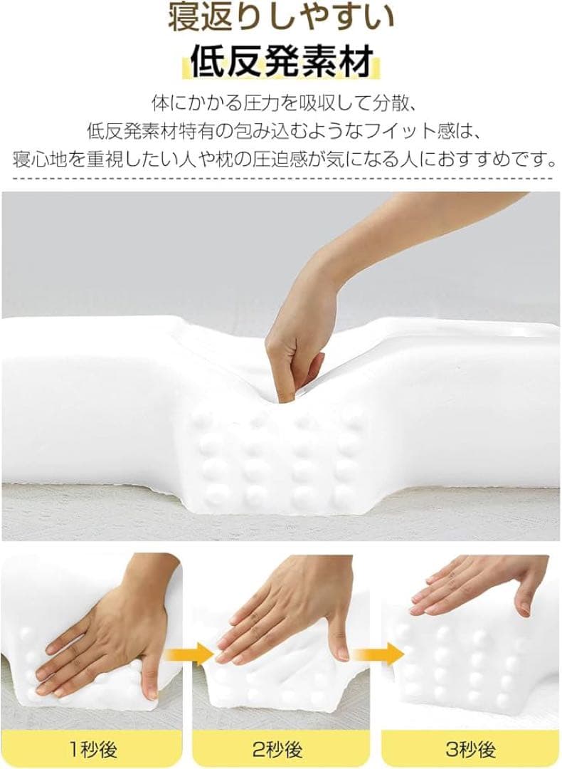 LAOGOT 枕 首が痛くならない ストレートネック 低反発 高通気性 グレー