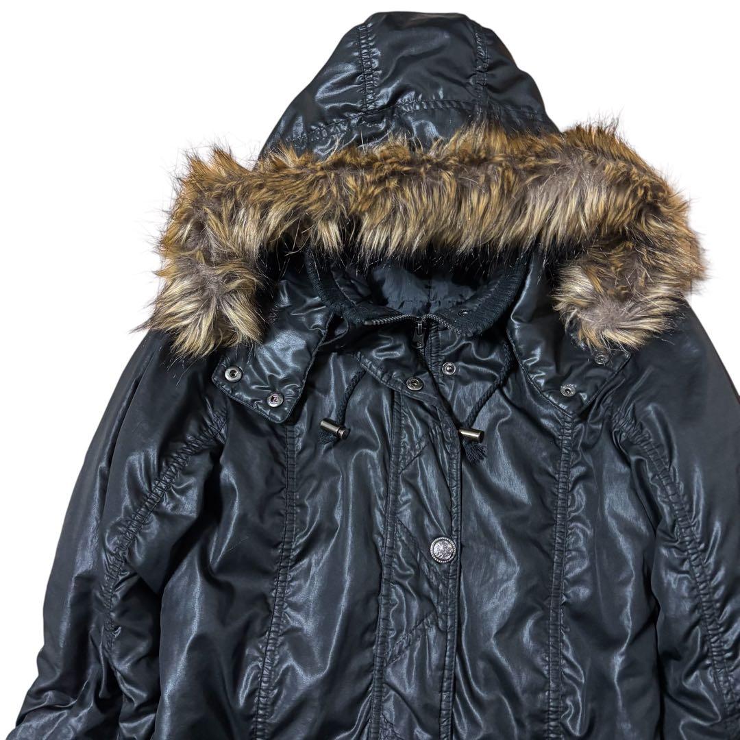 ジャケット・アウター archive grunge fur gimmick coat BLK y2k