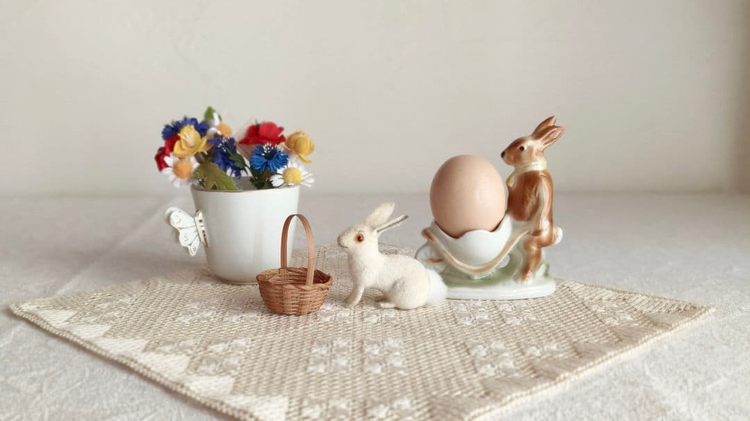 * pottery rabbit ୨୧ * お手伝い上手な ステキなうさぎさん