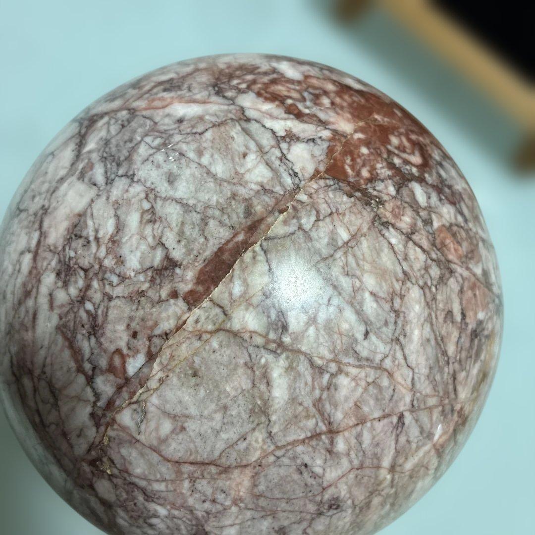 大型高級大理石 球体置物 木製台座付き( 球直径160mm)