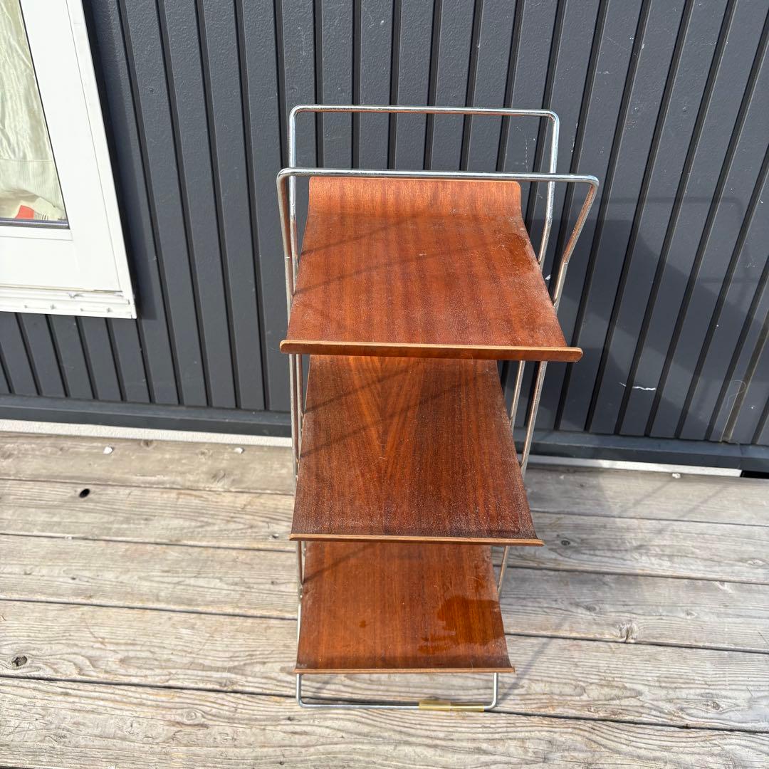 北欧レトロ 3段 ベントウッド プライウッド マガジンラック 飾り棚 木製