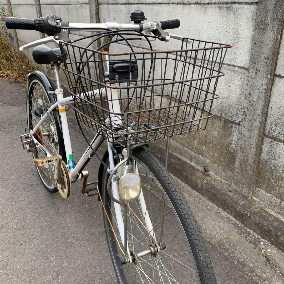 27インチ　シティサイクル白