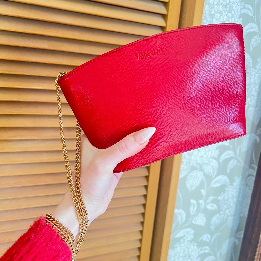 激レア ヴァレクストラ SATOショルダーバッグ チェーン レザー レッド