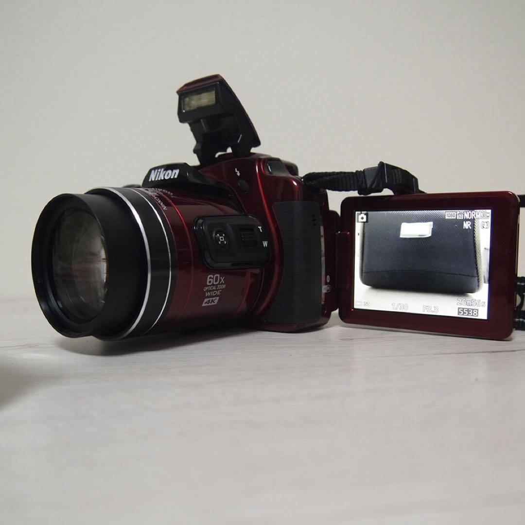 【動作確認済】Nikon COOLPIX B700 レッド ケース SDカード付