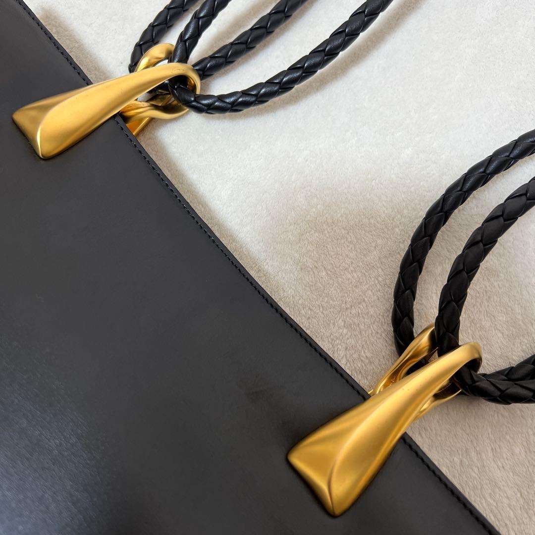 ★CELINE セリーヌ 黒レザー ハンドバッグ 編み込みストラップ