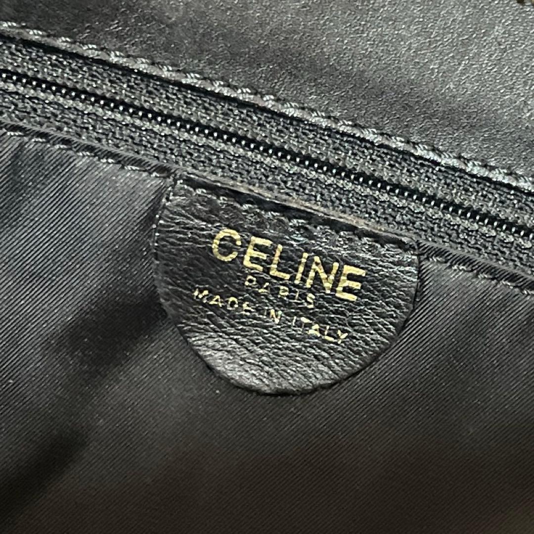 ★CELINE セリーヌ 黒レザー ハンドバッグ 編み込みストラップ