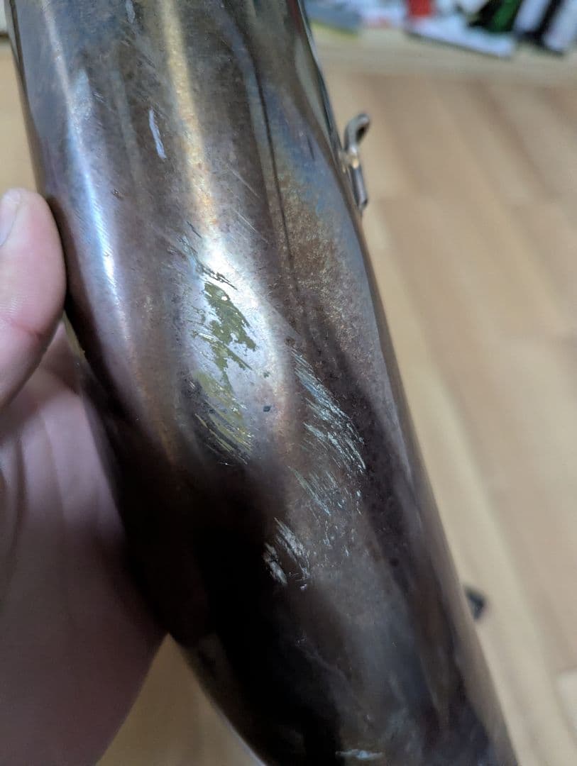 マジェスティ250、4D9かち上げマフラー社外