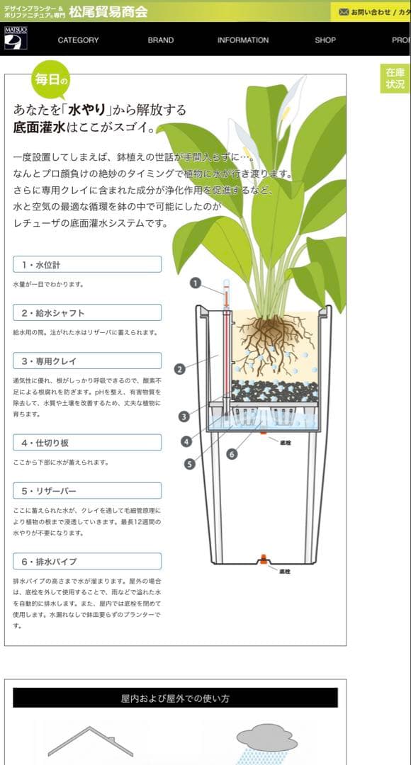 CUBICO レチユーザ30 自動給水プランター　最長12週間水やり不要