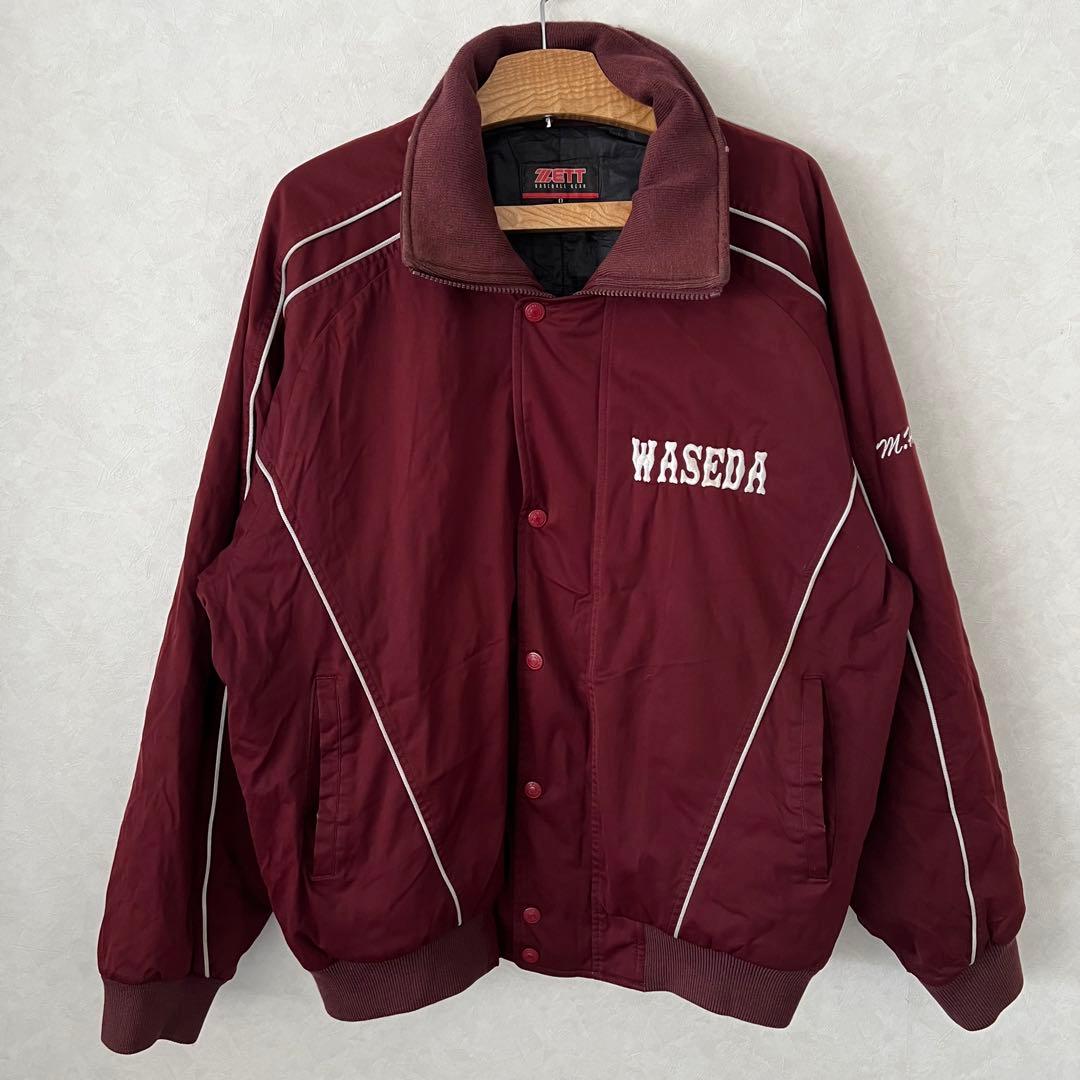 美品！ZETT 早稲田大学　野球部　ウォーマー　グランドコート　ジャンパー