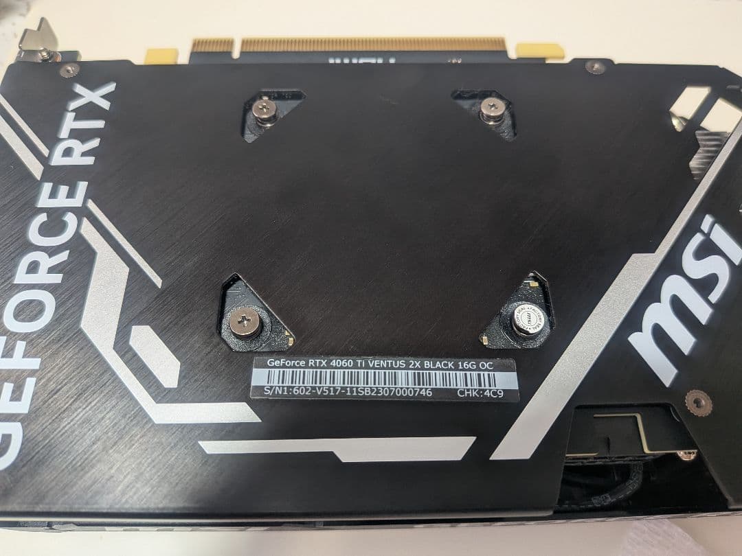 ジャンク品GeForceRTX4060TiVENTUS2X BLACK16GOC