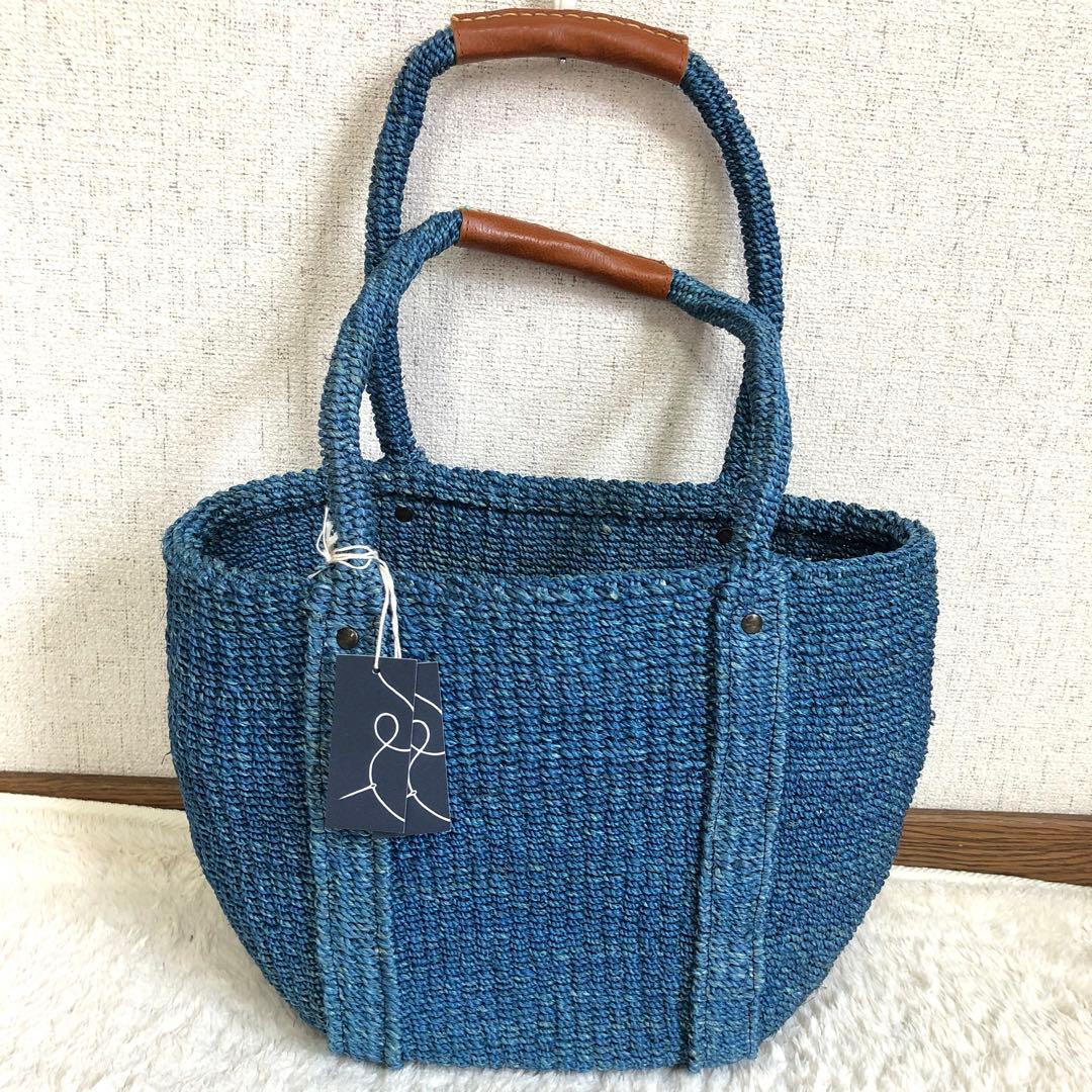 新品未使用　パラスパレス　カゴバック　夏カゴバック取り外しポーチ付　持ち手レザー