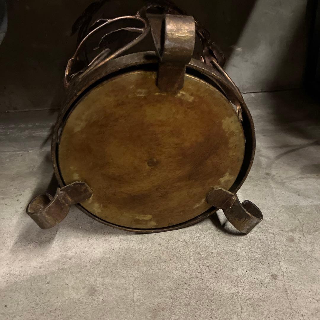 アンティーク 花柄傘立て アンブレラスタンド ヴィンテージ 鉄 ブラウン系色