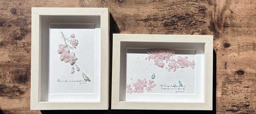 ⑤桜【pink*flower*happiness】春の訪れ シーグラスアート