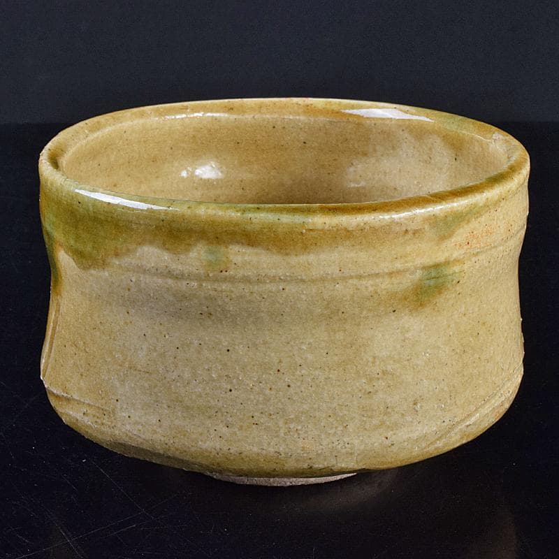 北大路魯山人作　織部焼　茶碗　共布　黒田陶々庵極め箱　M　R7647