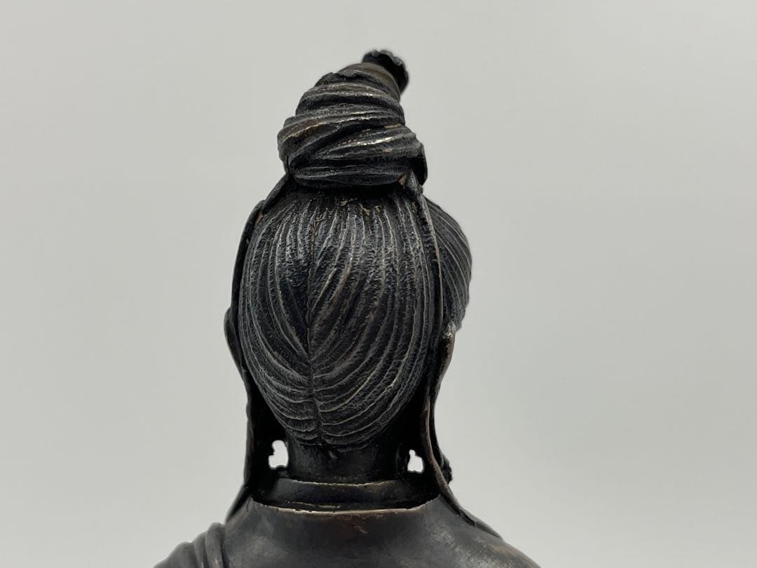 銀製品 骨董 魚藍観音 木箱付き