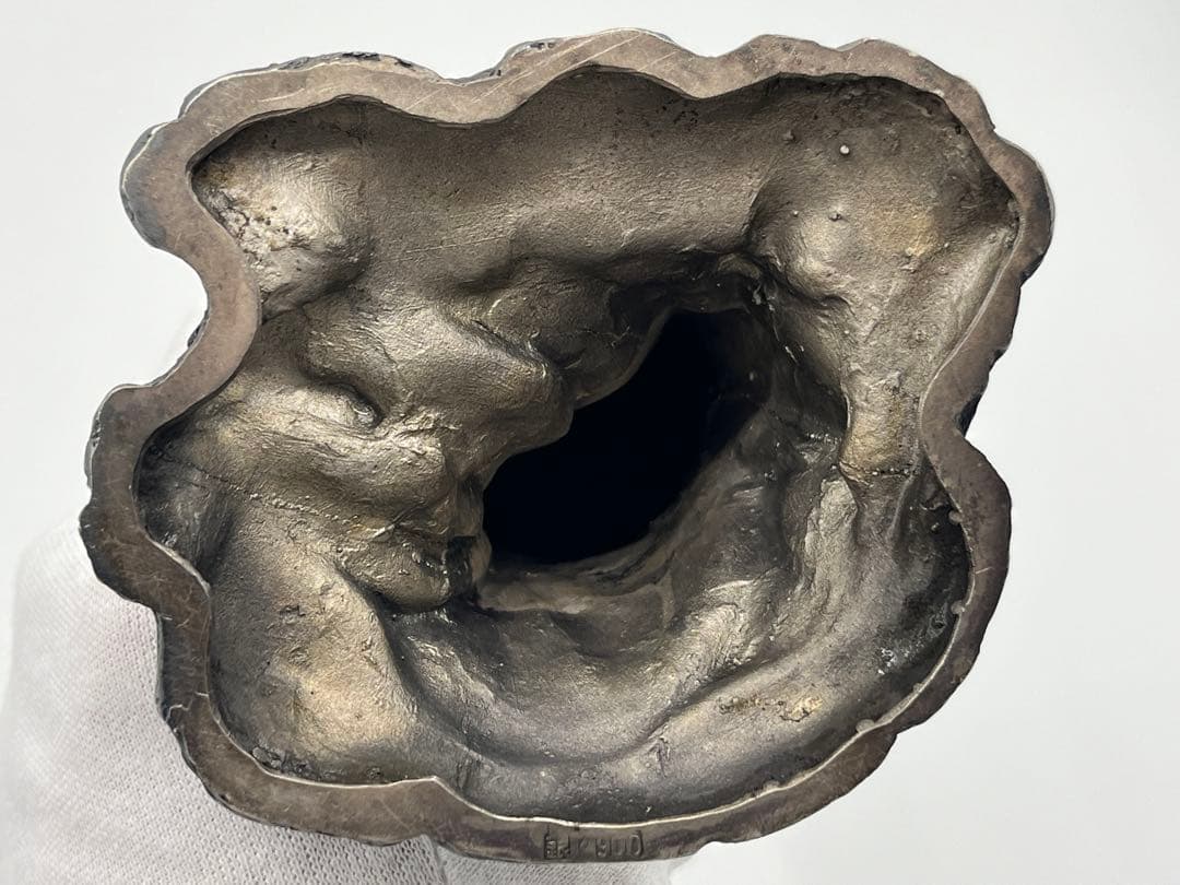 銀製品 骨董 魚藍観音 木箱付き