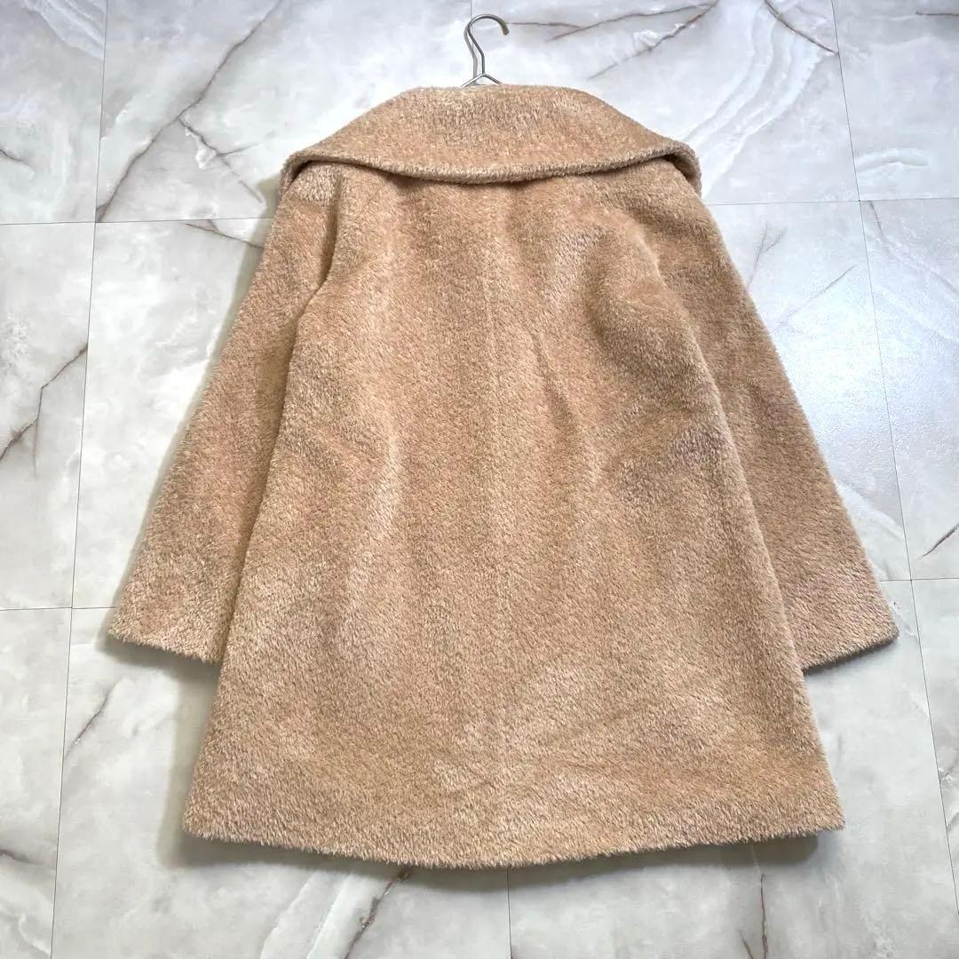 T18270 美品 マックスマーラ テディベアコート ベージュ 38 ミドル丈