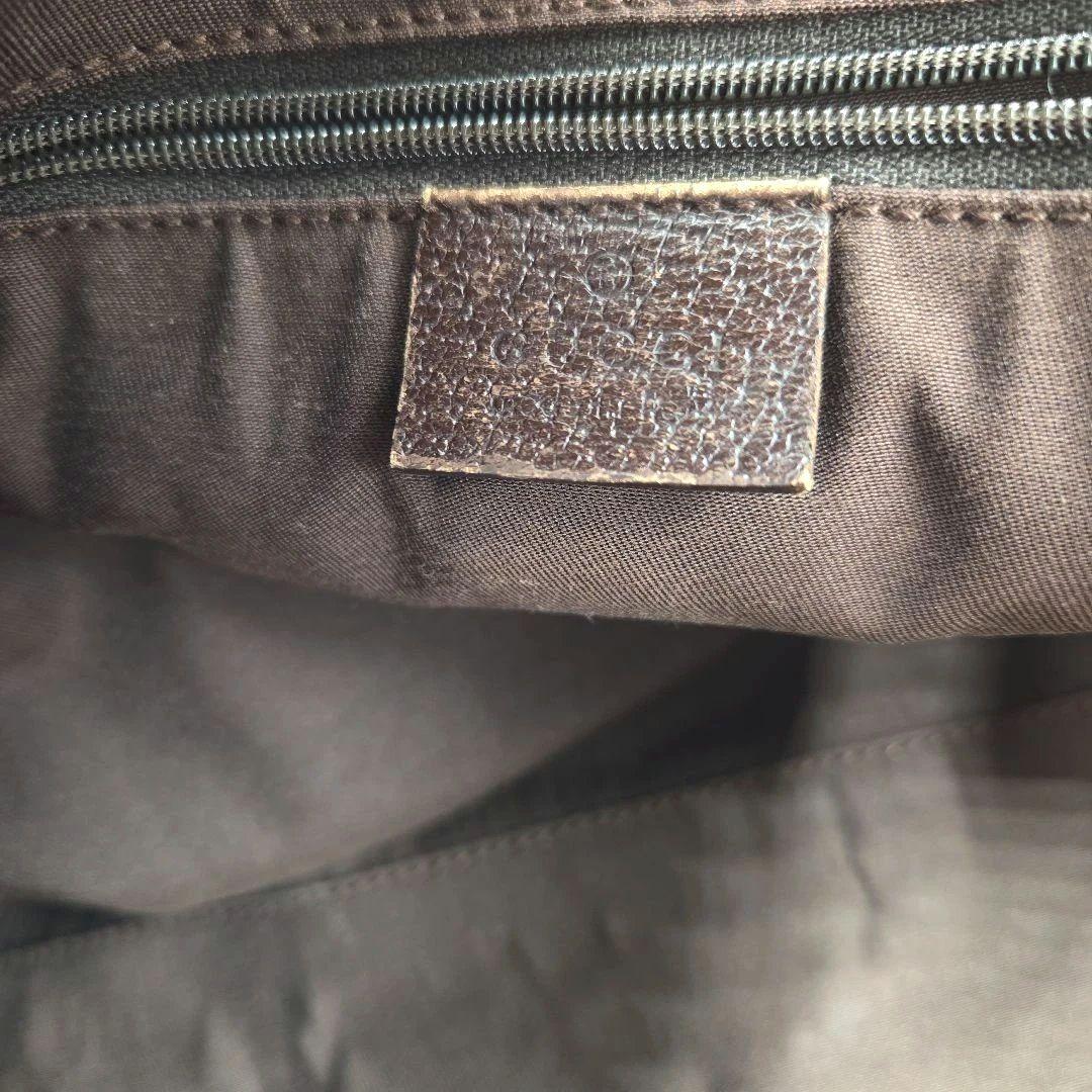 GUCCI シェリーライン GGキャンバス ホースビット ハンドバッグ ブラウン