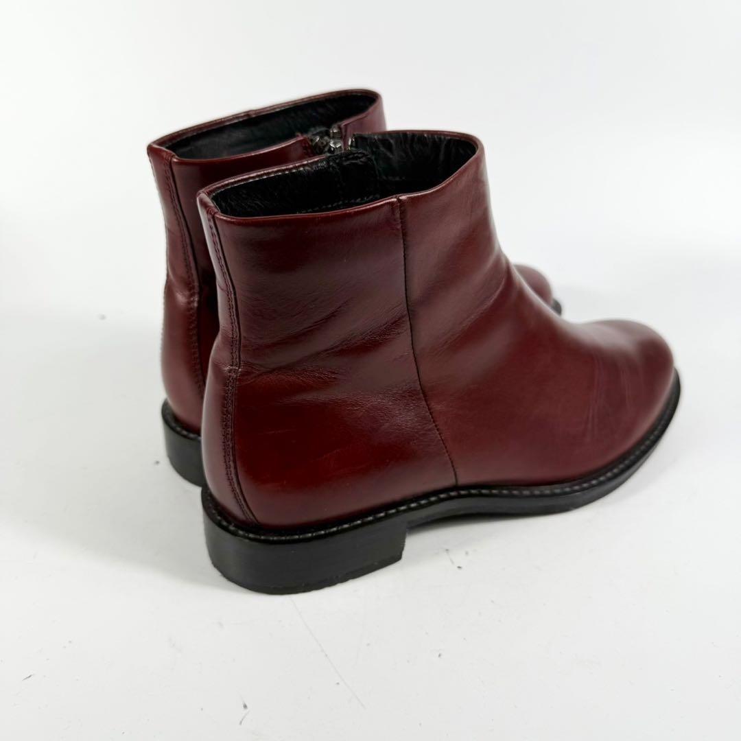 【極美品】ecco エコー　ショートブーツ（23,5）サイドジップ　本革レザー