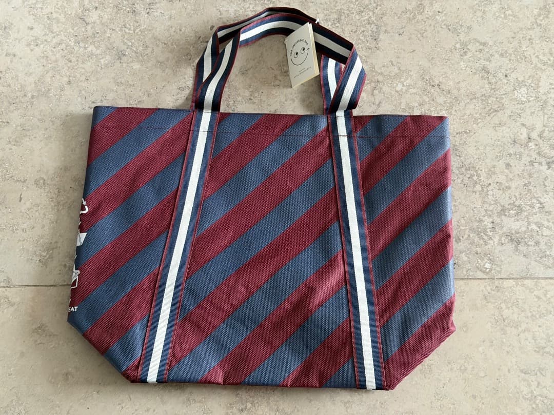 ストライプエコバッグ スマイリーフェイス付き
