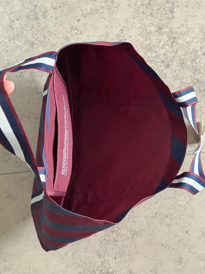 ストライプエコバッグ スマイリーフェイス付き