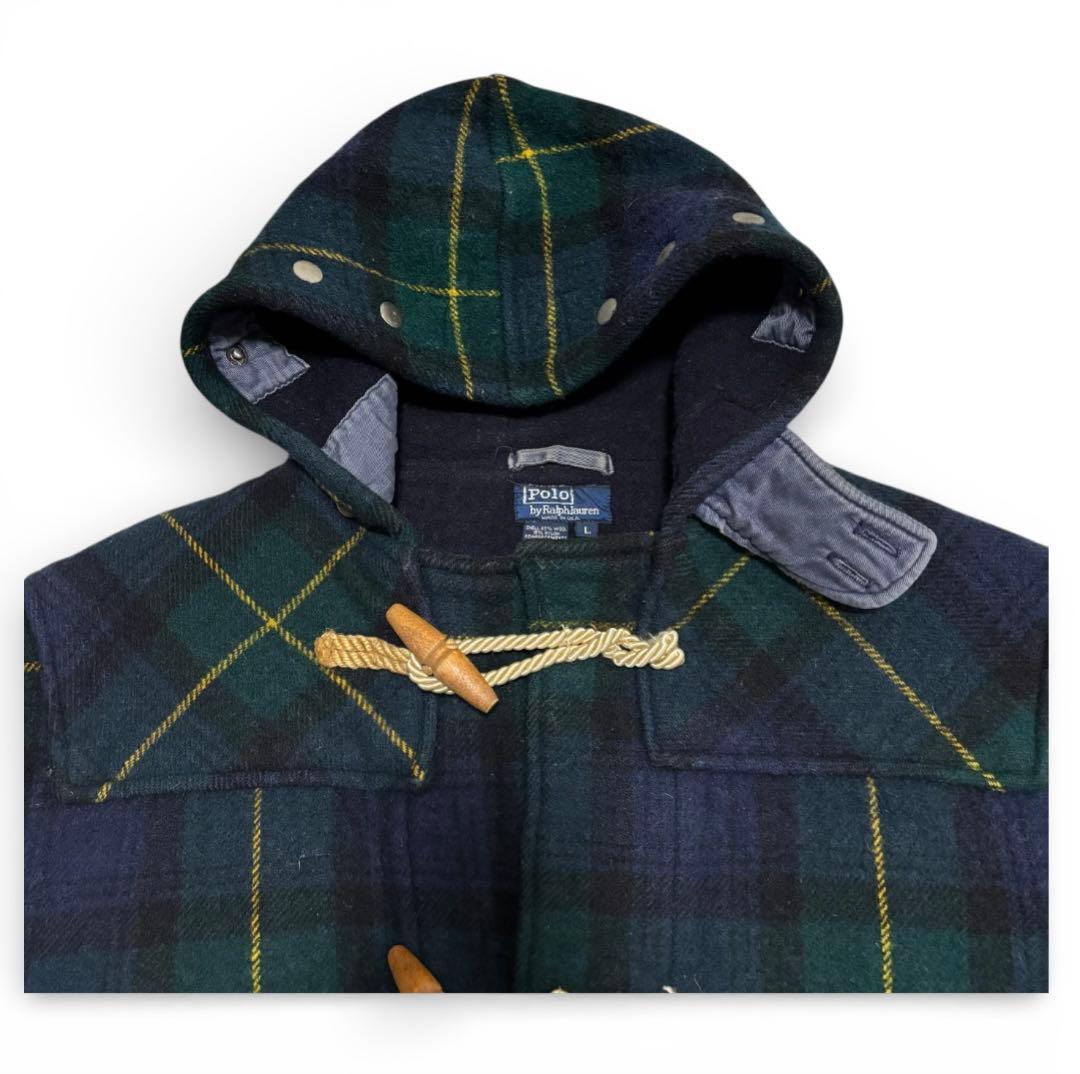 90s USA製 Polo Ralph Laurenダッフル ブラックウォッチL