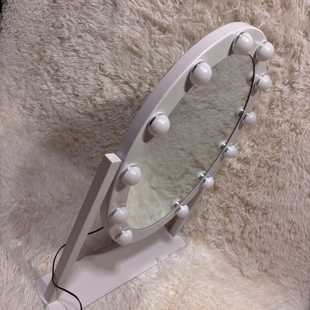 【美品】Francfranc フッツェ ハリウッドミラー ラウンド USB出力