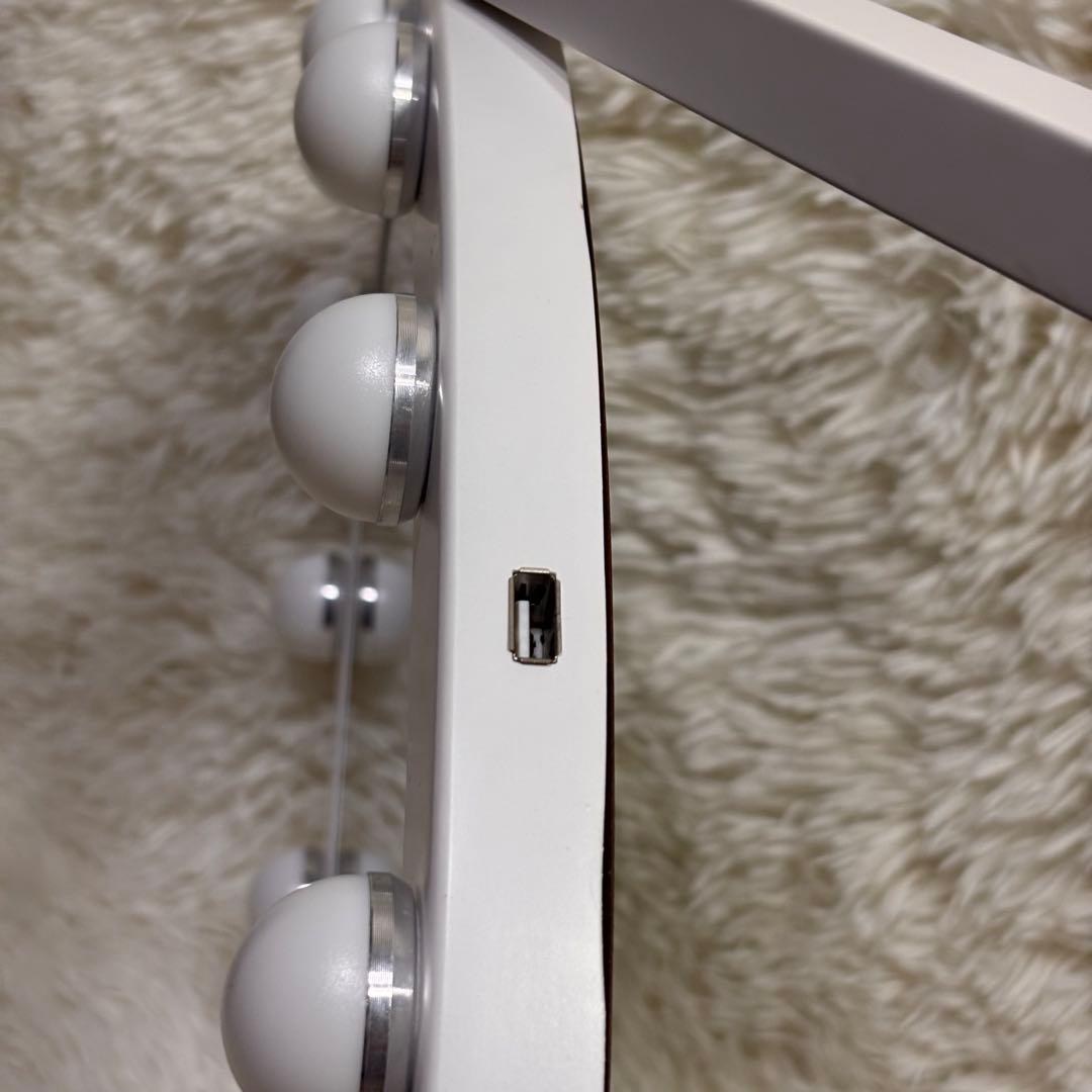 【美品】Francfranc フッツェ ハリウッドミラー ラウンド USB出力