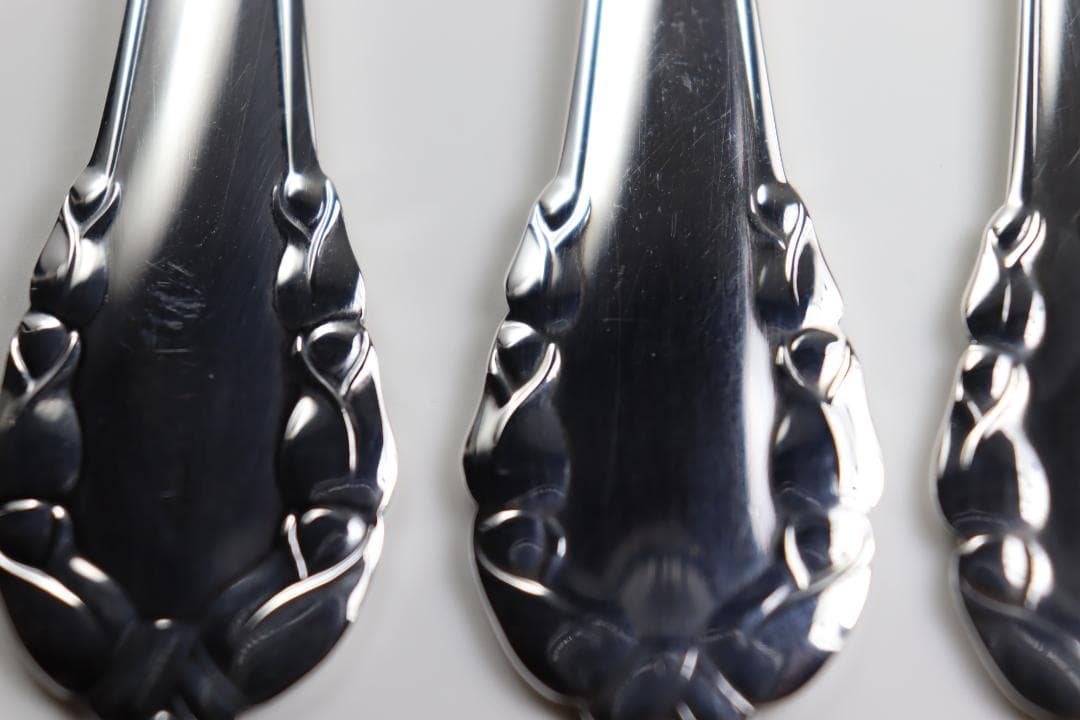 ジョージ・ジェンセン■スターリング製ケーキフォーク3本セット■純正箱・収納袋付き