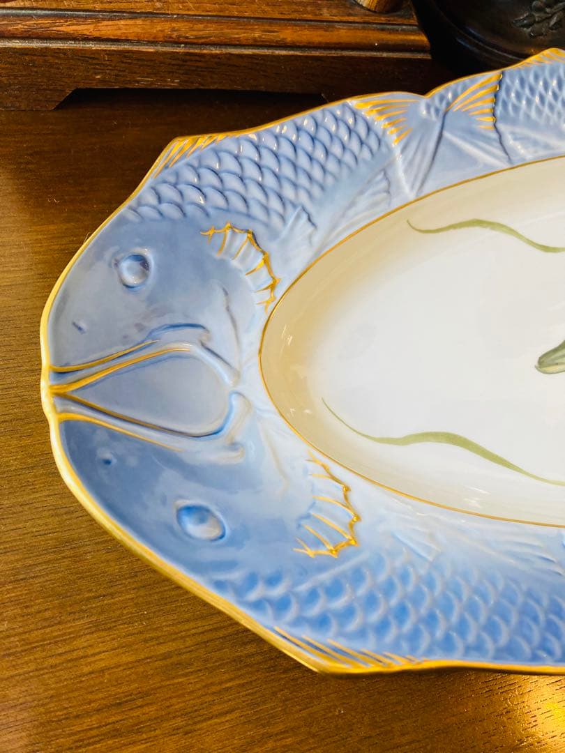 ロイヤルコペンハーゲン ブルーフィッシュ オーバルプレート