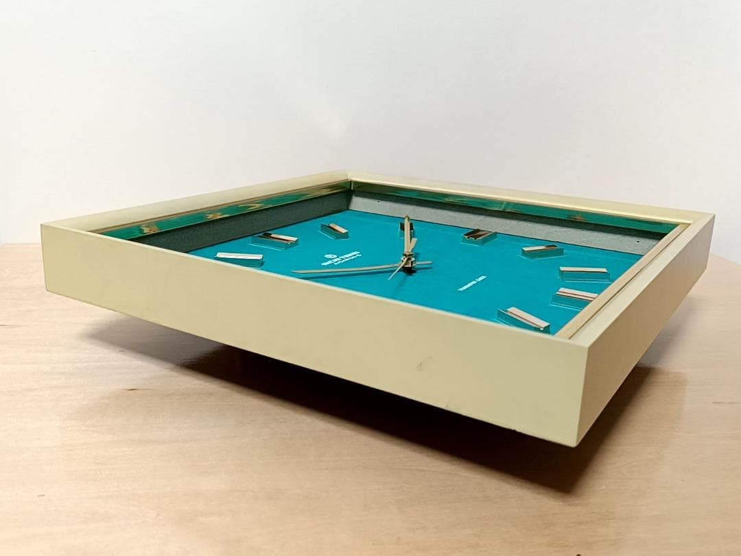 アイチ時計 掛け時計 ターコイズ系 アンティーク 昭和 愛知時計