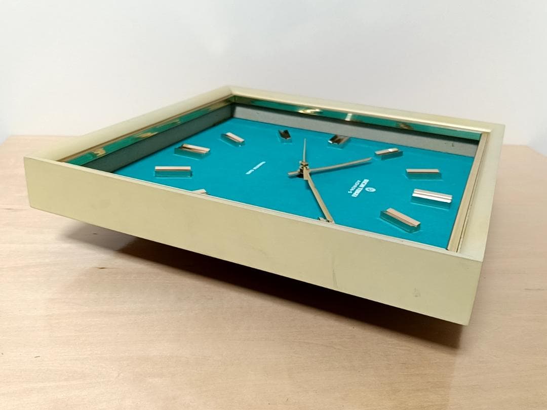アイチ時計 掛け時計 ターコイズ系 アンティーク 昭和 愛知時計
