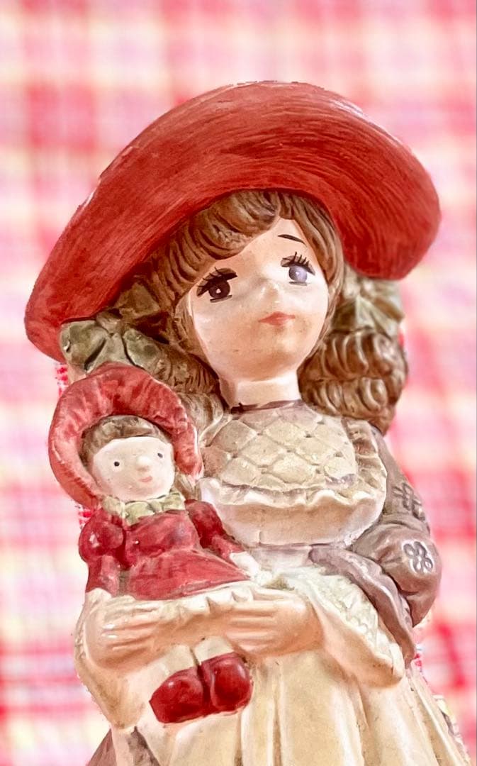 ★ヴィンテージオルゴール フランス人形♪白鳥の湖-情景-♪骨董品