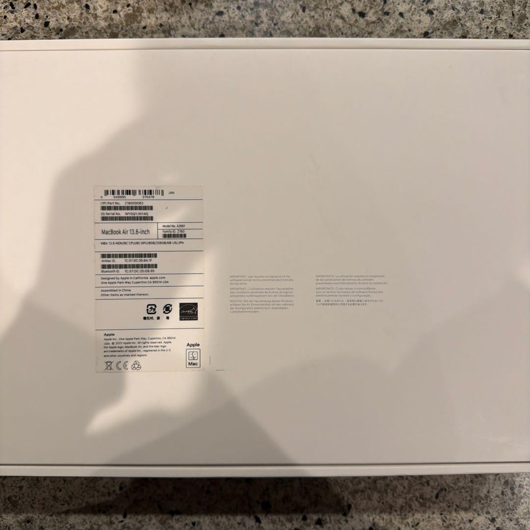 日*す様 MacBook Air M2 256GB ミッドナイト US配列