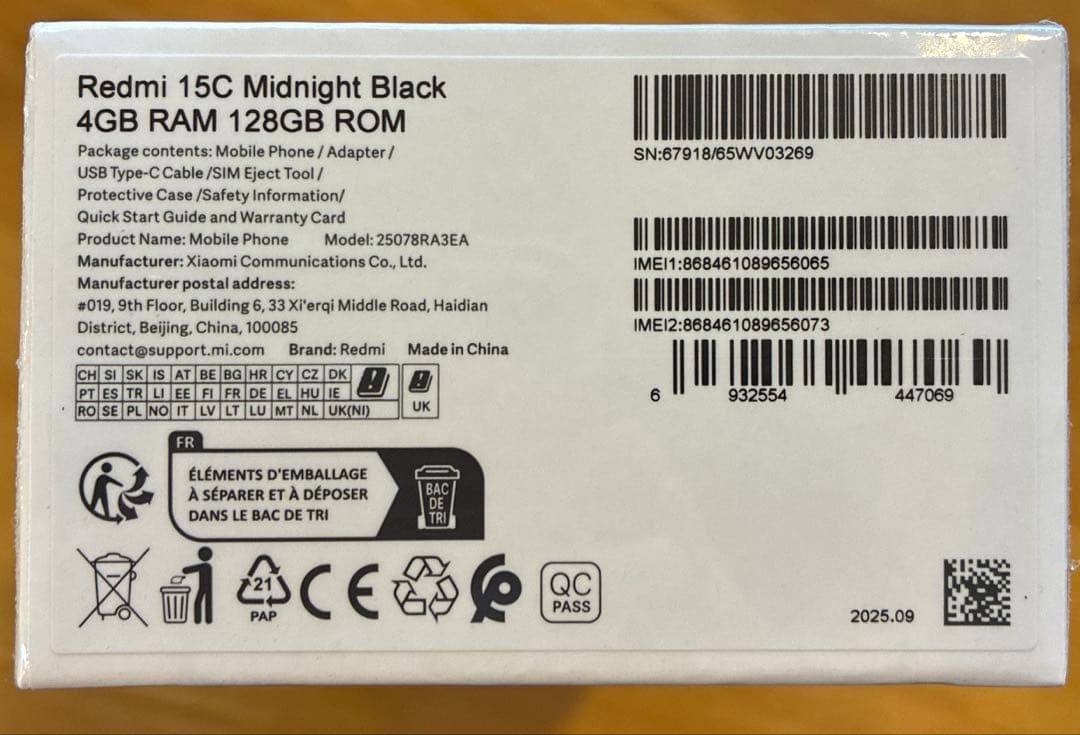 スマートフォン本体 Xiaomi Redmi 15C 8GB RAM 128GB ROM