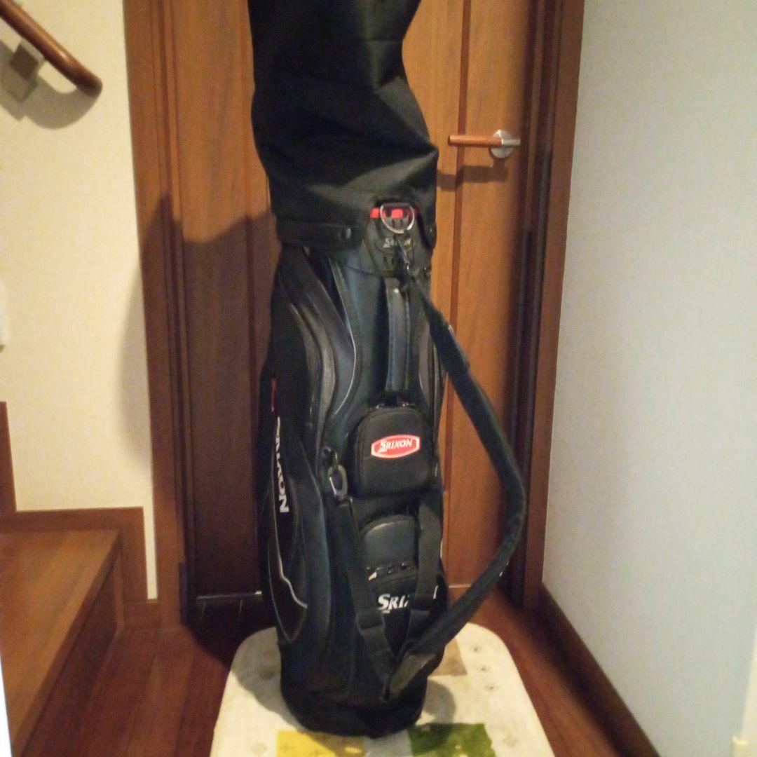 【中古】Srixon ブラック キャディバッグ フード付き　6分割式　9型