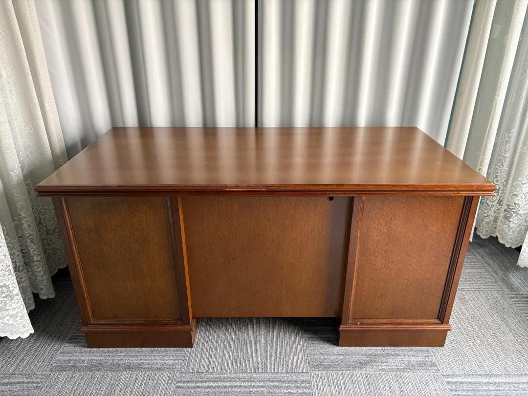 カリモク 書斎机 コロニアル デスク 両袖机 社長机 直接引き渡し歓迎