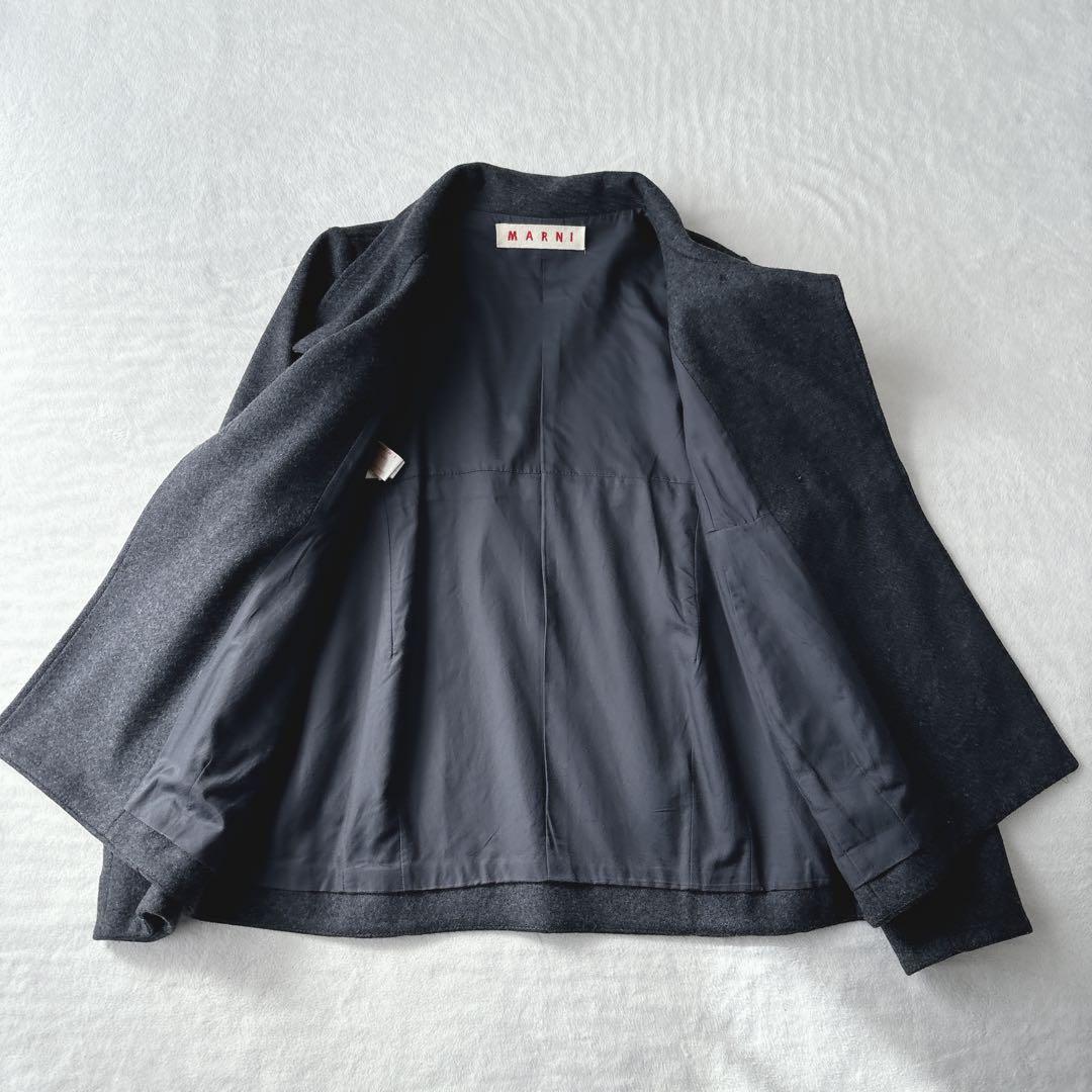 【美品】マルニ　MARNI ショート丈　コート　ジャケット　グレー　ウール