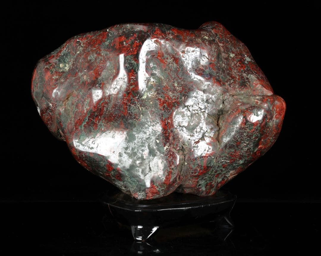 五色石 水石 赤石原石 鑑賞石 天然石 自然石 飾石 美石 台座付 20.6kg