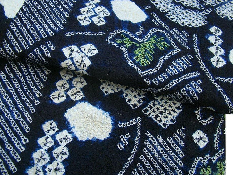 美品 鳴海 総絞り 浴衣 ロング 四寸帯 ２点 セット 綿 Ym115-A