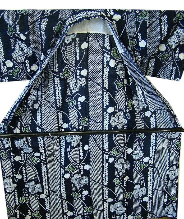 美品 鳴海 総絞り 浴衣 ロング 四寸帯 ２点 セット 綿 Ym115-A