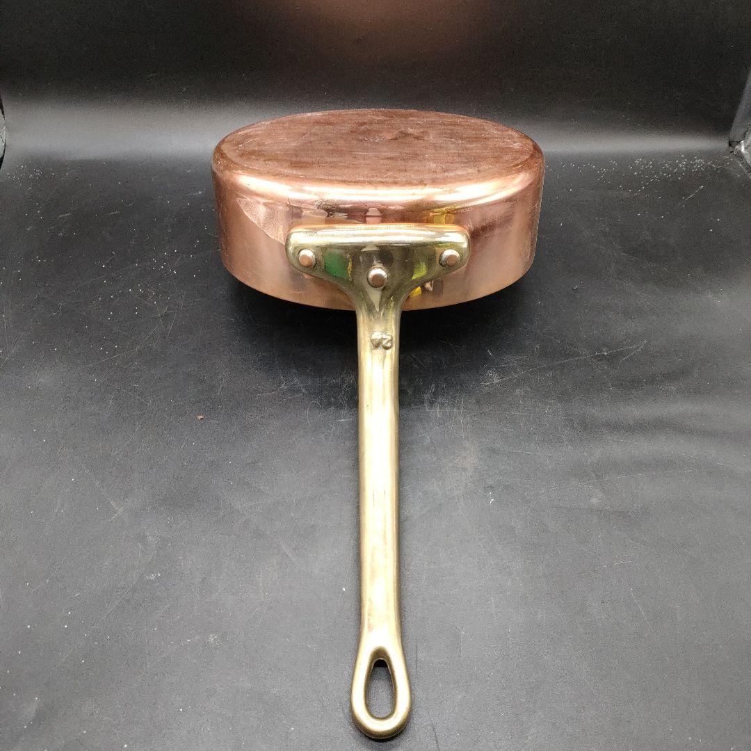 銅製 片手鍋 約24cm 真鍮ハンドル　スズメッキ