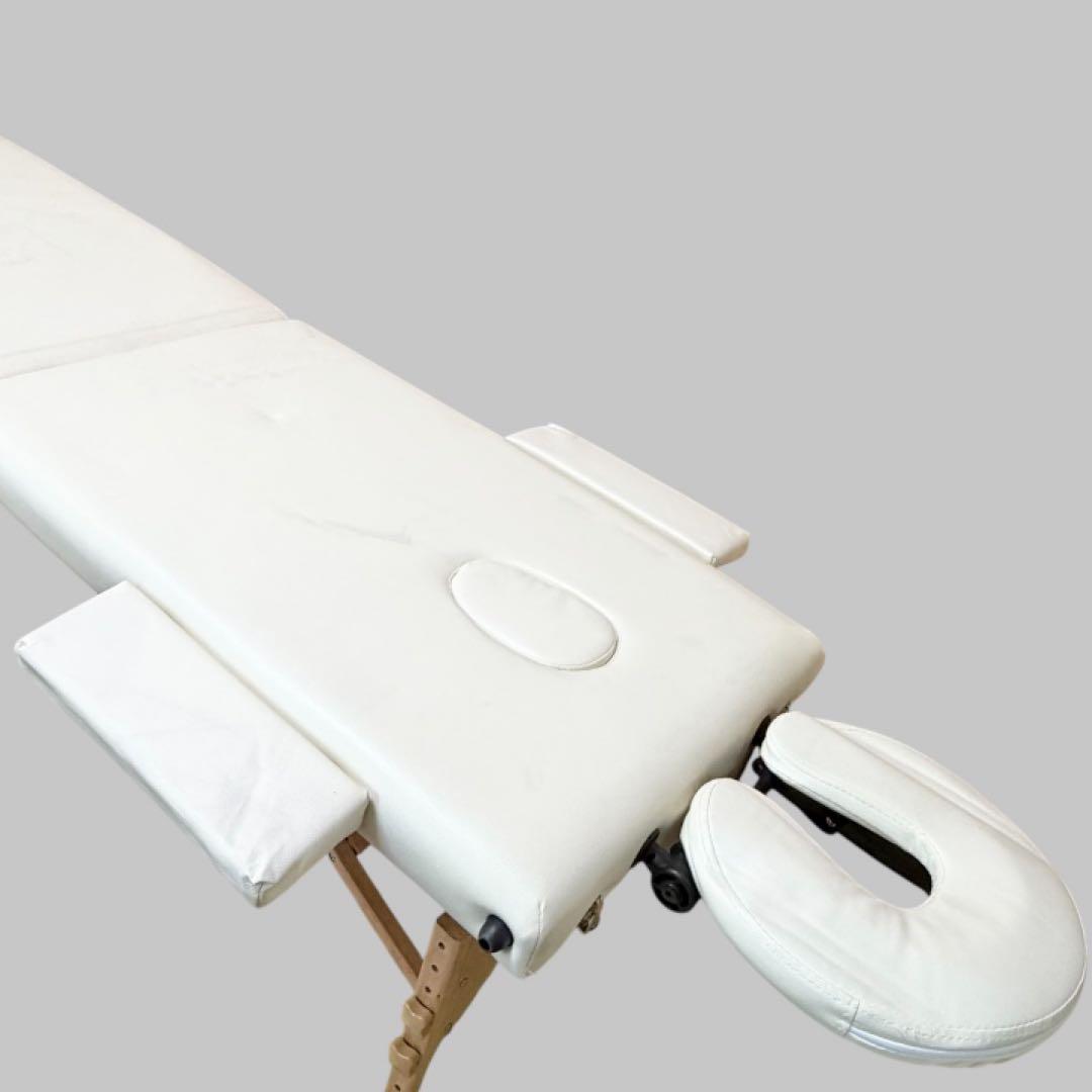 BTM 折りたたみ マッサージベッド コンパクト ホワイト エステ