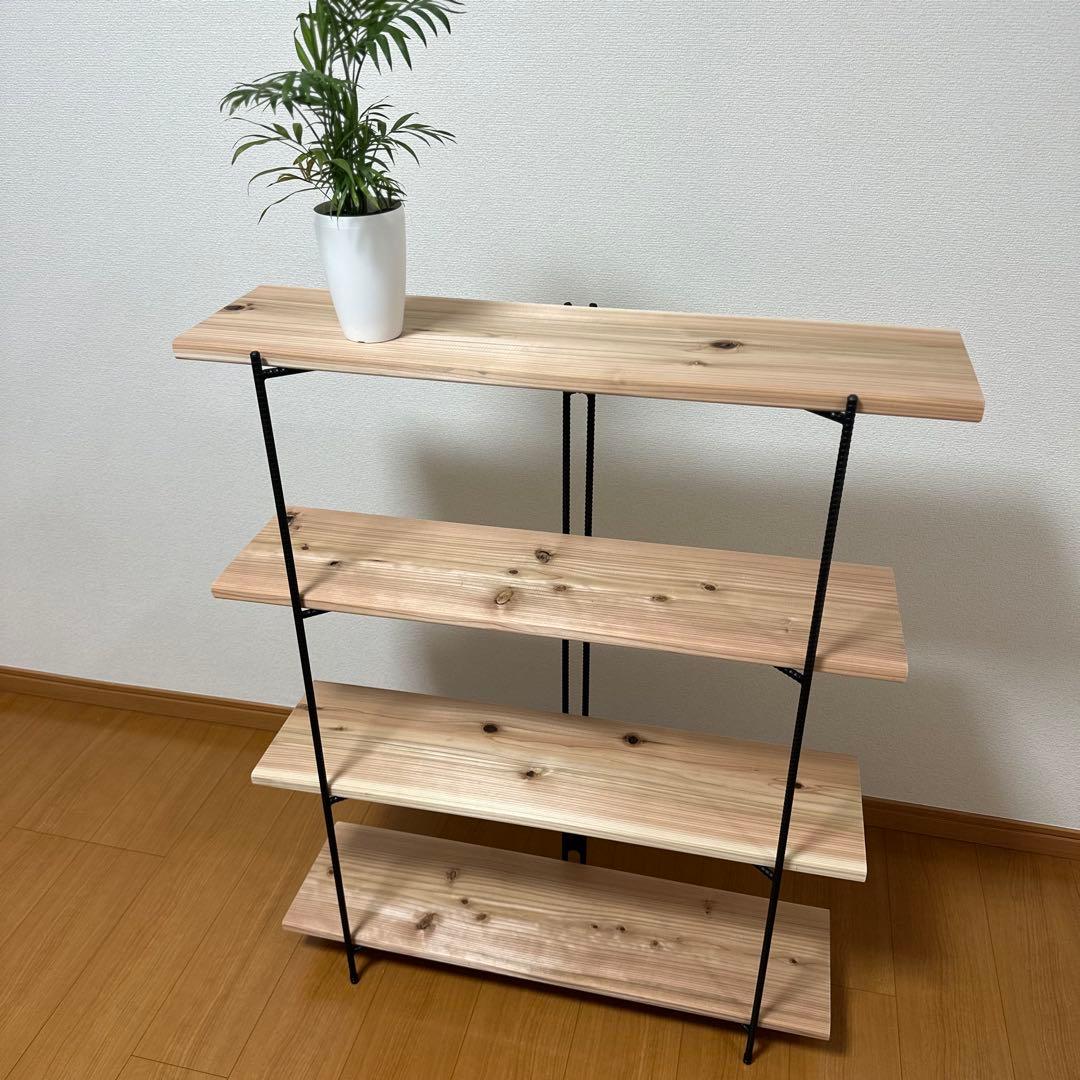 アイアンシェルフ　アイアンラック　折り畳みラック　4段　什器　飾り棚　観葉植物棚