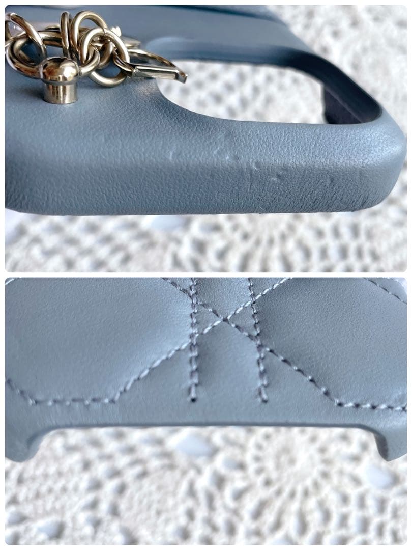 美品DIOR レディディオール　iPhone15 プロ　ケース　クラウドブルー