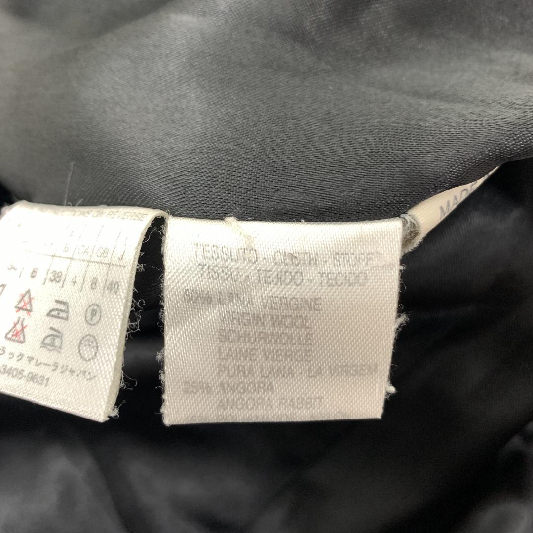 LA8545 マレーラ ロングコート 黒 ブラック ウール アンゴラ 40.